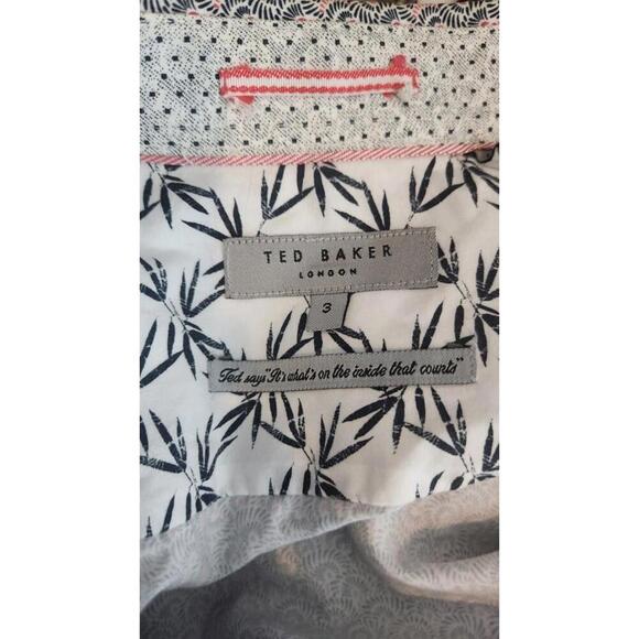 Ted Baker Shirt Mens Medium Blue Pink Pattern Long Sleeve Button Up Portugal - Picture 6 of 8